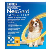 Nexgard Spectra Small Dogs (3.6 - 7.5kg) Yellow 3 Pack