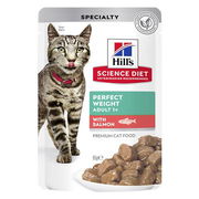 Hill's Science Diet Perfect Weight Adult 1+ With Salmon Wet Cat Food 85gm 12 Pouches