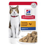 Hill's Science Diet Adult 7+ Tender Chicken Dinner Wet Cat Food 85gm 12 Pouches