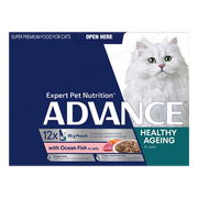 Advance Healthy Ageing With Ocean Fish In Jelly Wet Cat Food 85gm 12 Pack