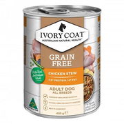 Ivory Coat Grain Free Adult All Breeds Chicken Stew Wet Dog Food 400gm 12 Cans